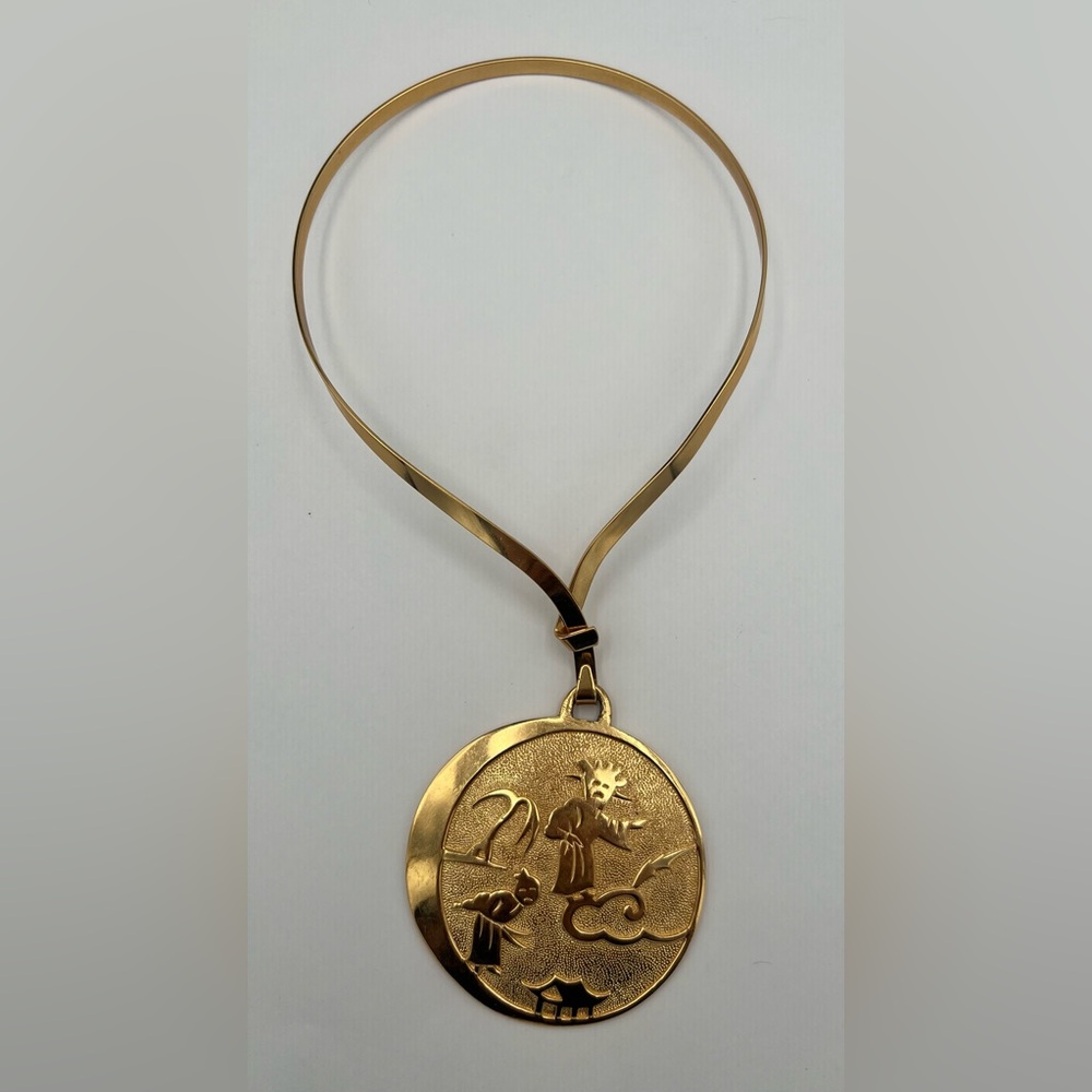 Crown Trifari Vintage 1970’s Ming Collection Choker and Pendant Necklace